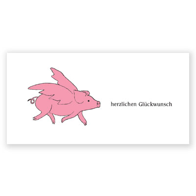 herzlichen Glückwunsch (beflügeltes Schwein), Glückwunschkarten