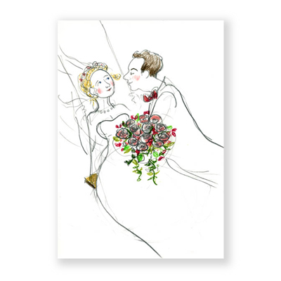 Porträt des Brautpaares, individuelle Hochzeitskarten