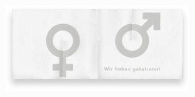 Wir haben geheiratet, Hochzeitskarten aufgeschnappt