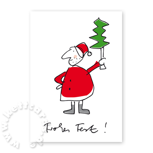 Frohes Fest! - sympathische Weihnachtskarten mit Weihnachtsmann