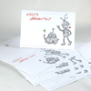 Weihnachtskarten mit fremdsprachlichen Robotern