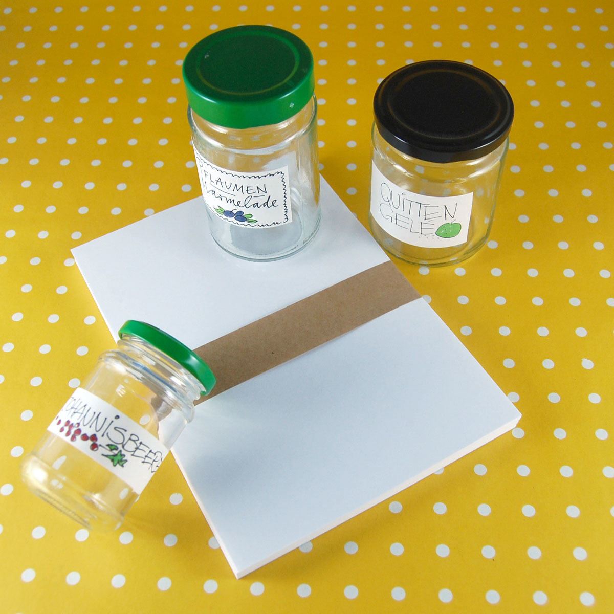 weißes, trockengummiertes Etikettenpapier DIN A5, für selbstgemachte Marmelade, Saft..., nass ablösbar