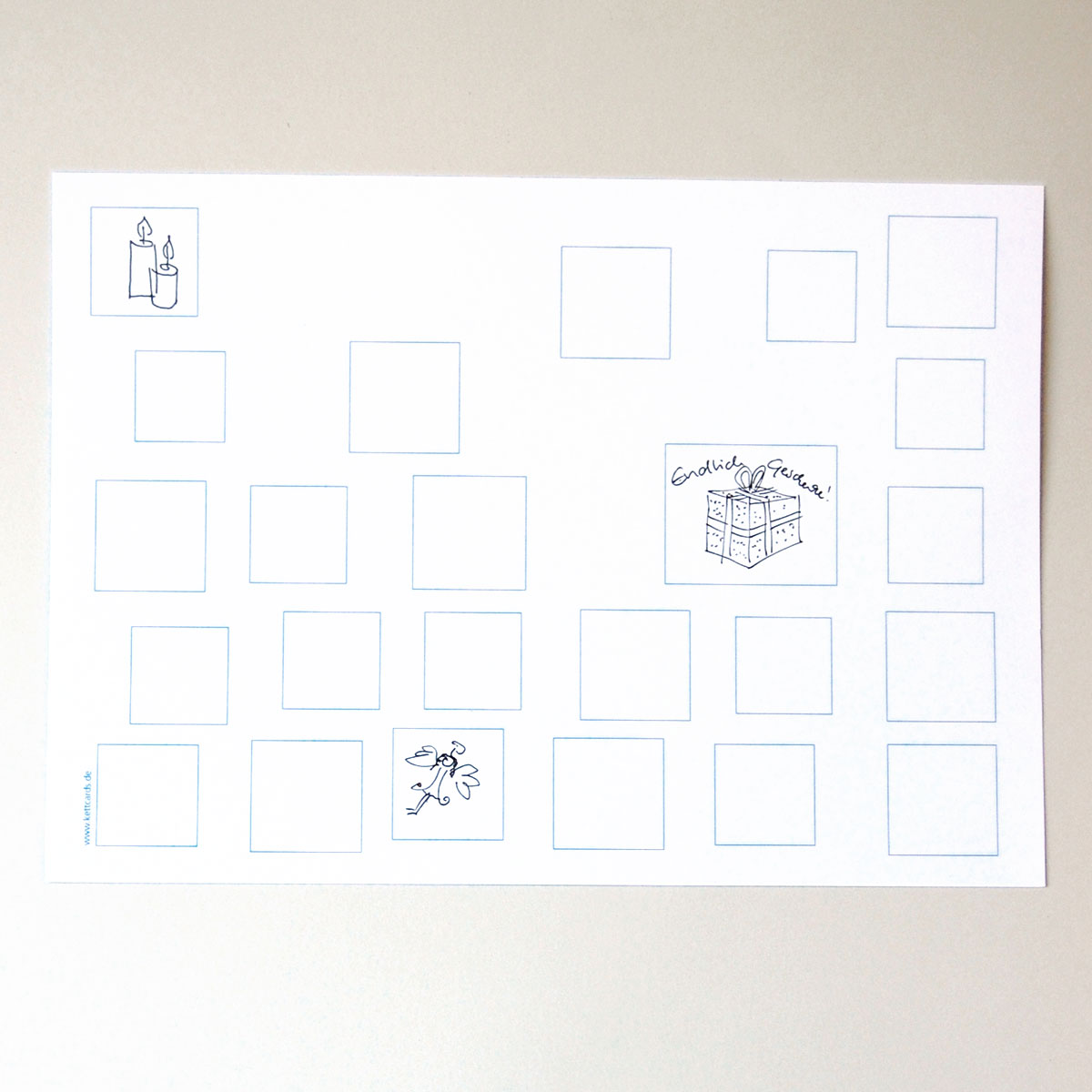 blanko Adventskalender zum Selbermachen, Recyclingkarton