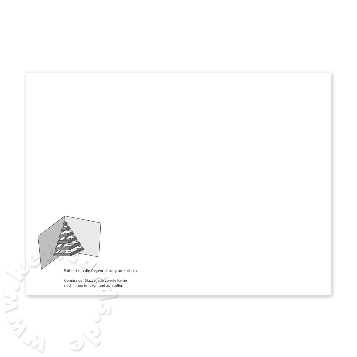 weiße, bedruckte Einlegeblätter mit Bastelanleitung für Weihnachtskarten
