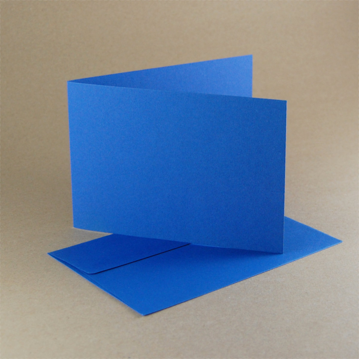 blaue Blanko-Klappkarten, Recycling mit passenden Recyclingumschlägen