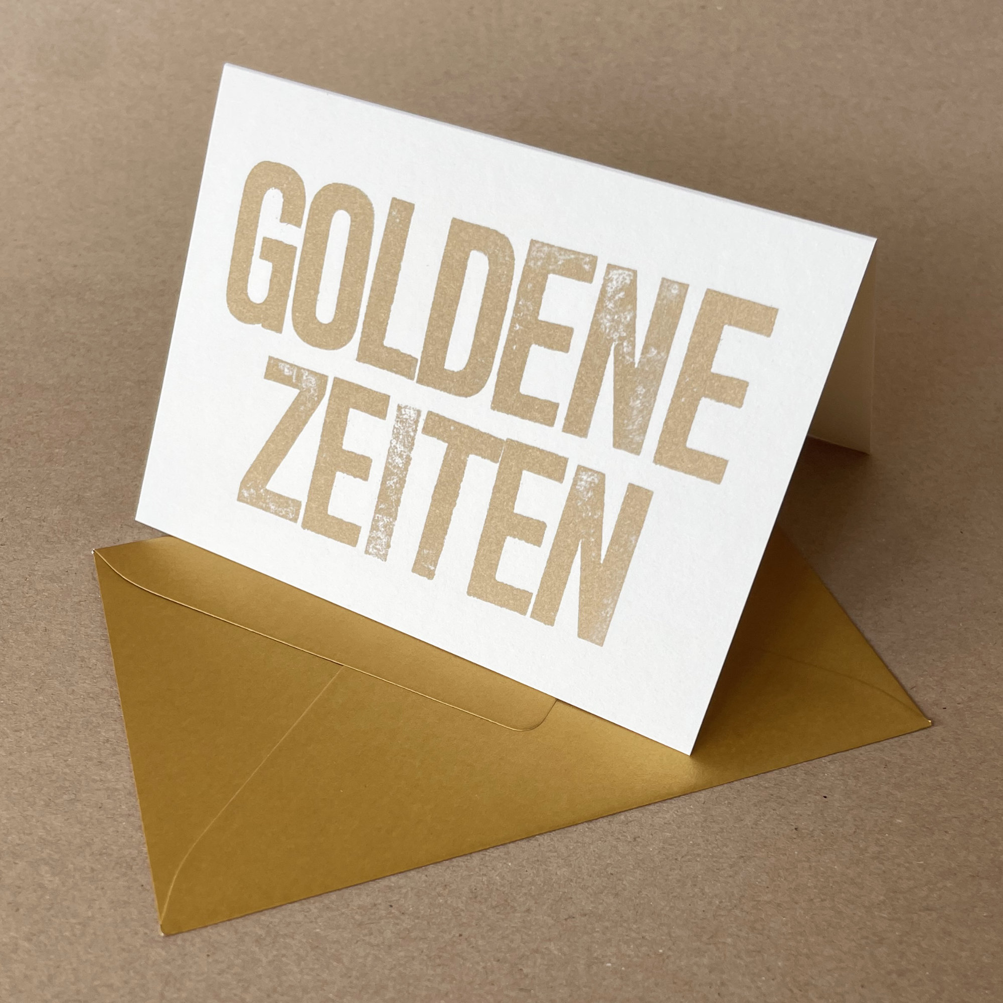 Goldene Zeiten - goldene Grußkarten mit goldenen Umschlägen