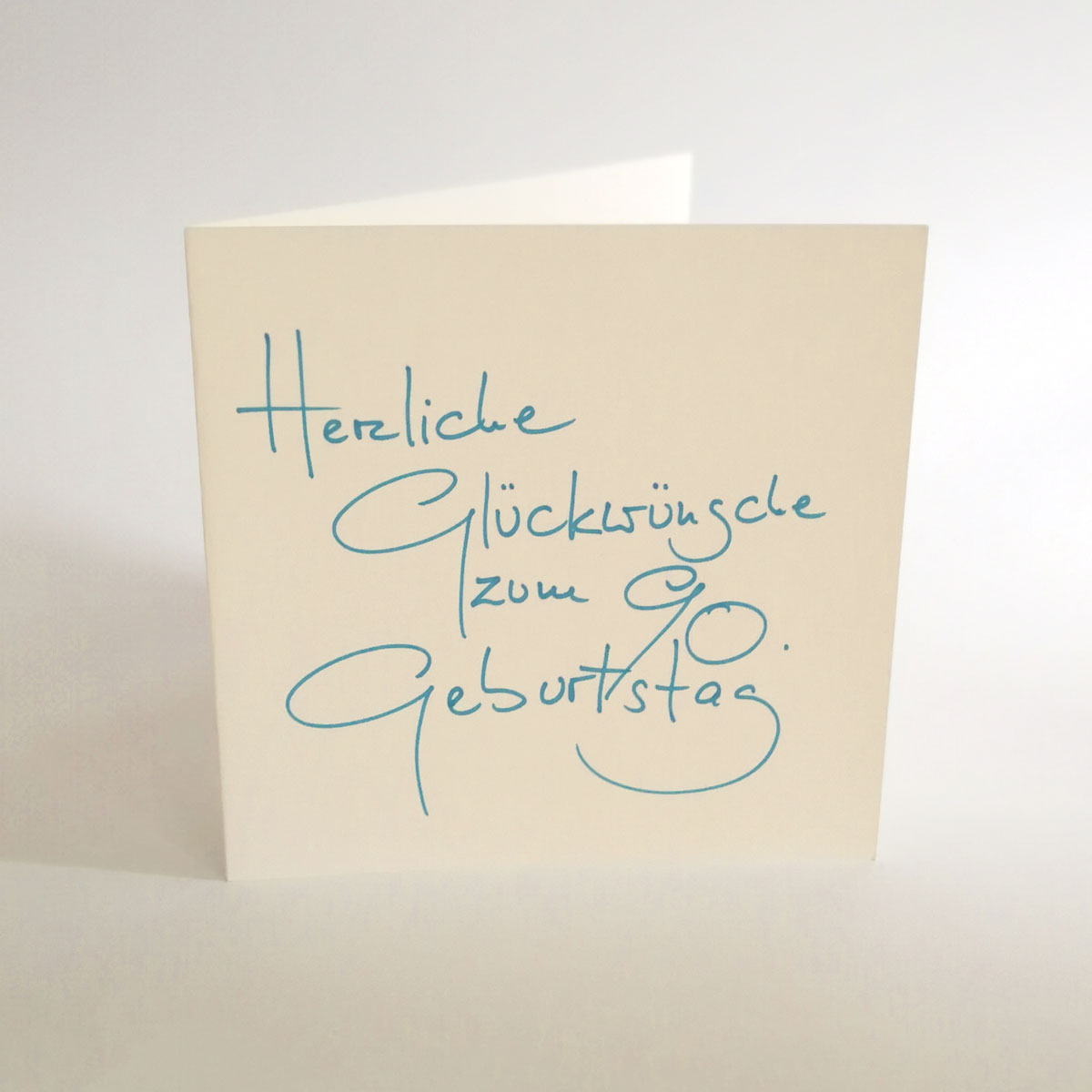 Herzliche Glückwünsche zum 90. Geburtstag, Kalligrafiekarten mit individueller Beschriftung