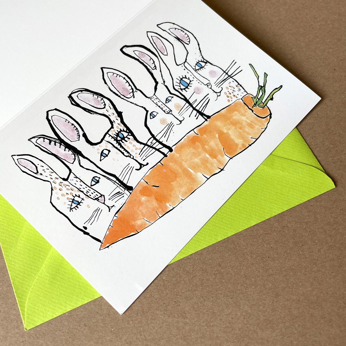 witzige Osterkarten mit farbigen Kuverts