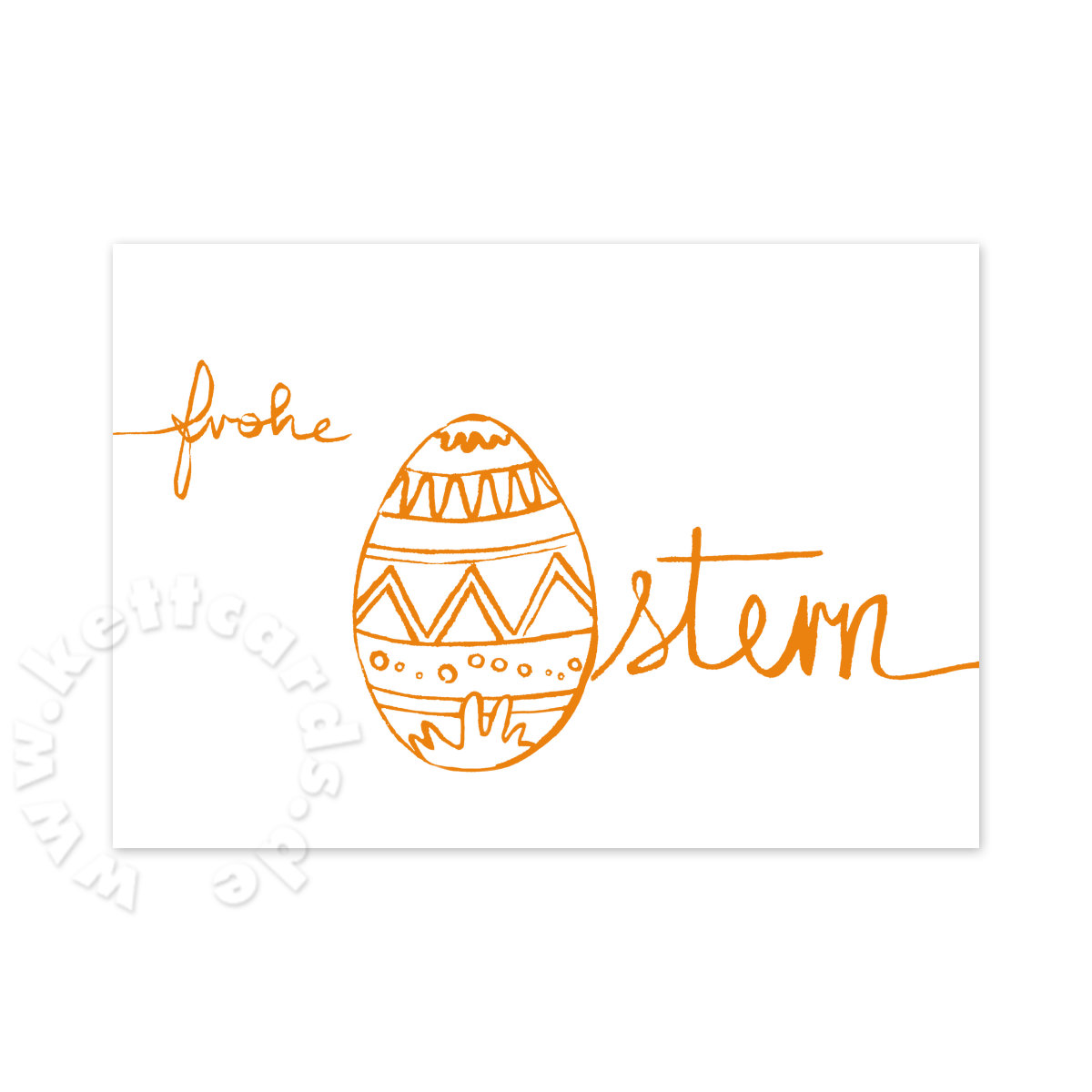 frohe Ostern, orange Osterkarten