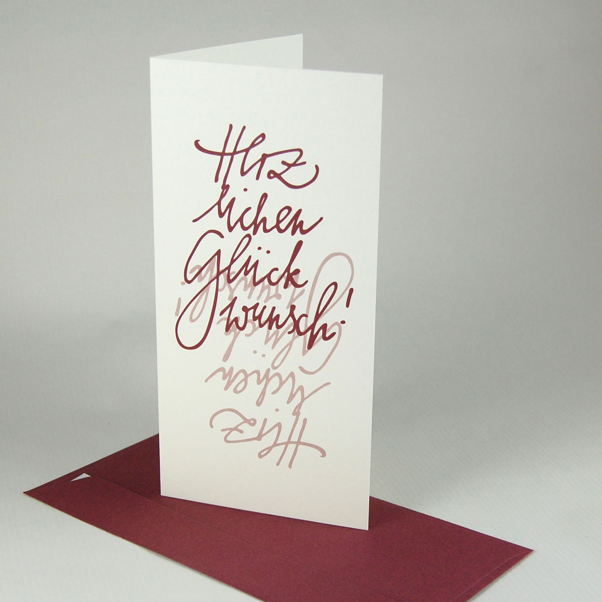 Kalligrafie-Glückwünschkarten mit farbigen Umschlägen