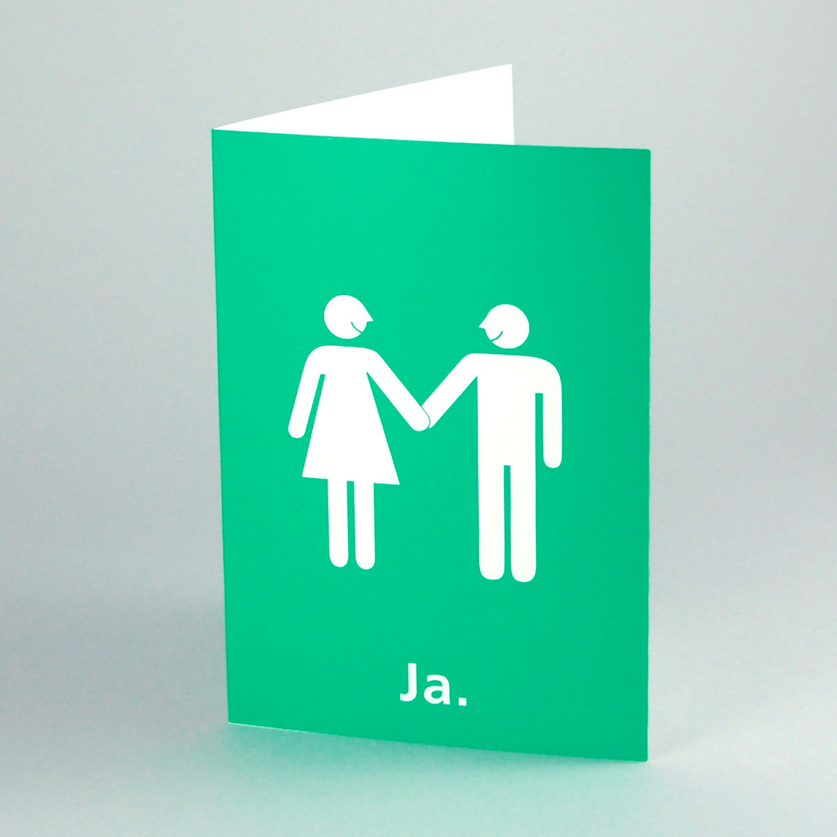 modernes Brautpaar, grüne Maxi-Hochzeitseinladungen, DIN A5