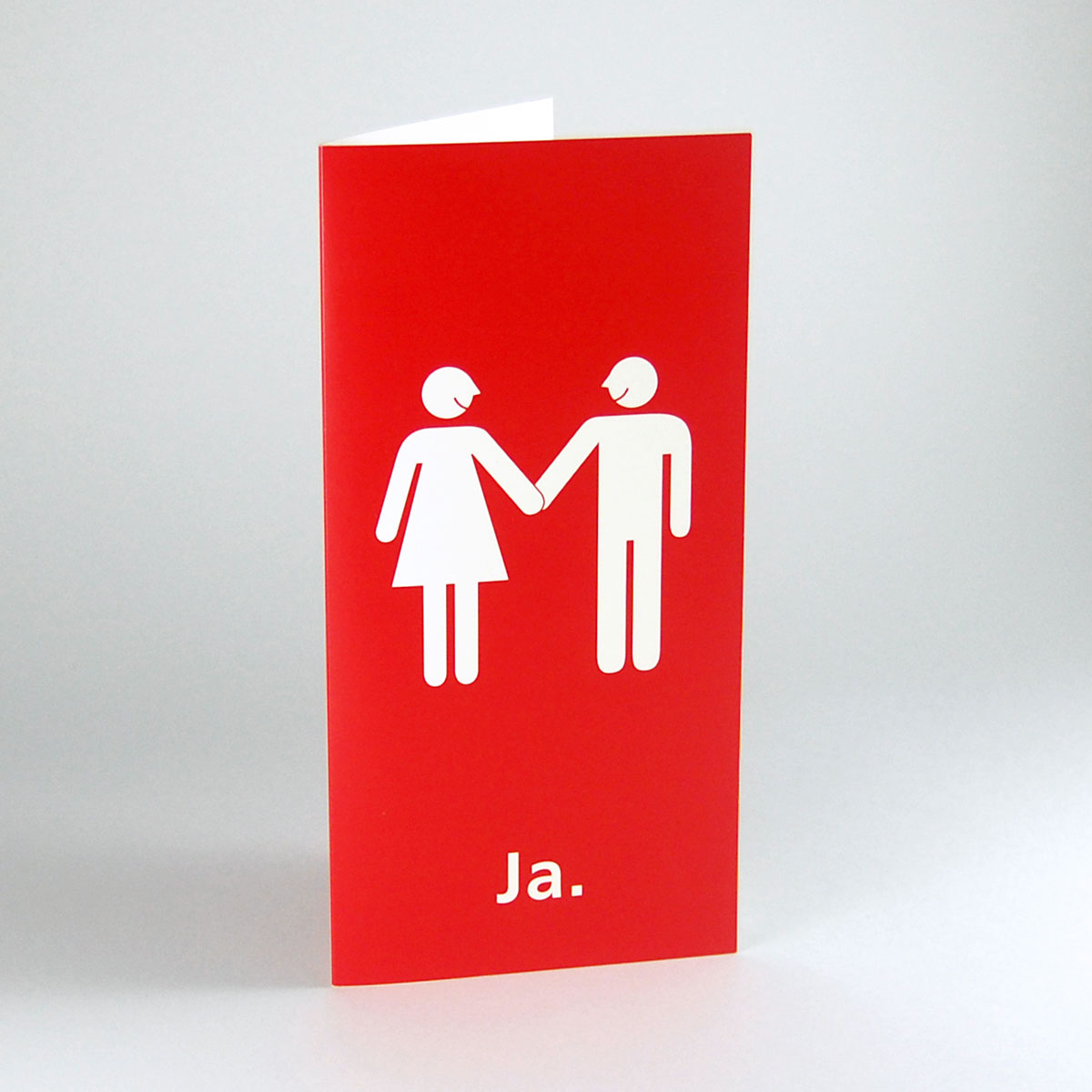 modernes Brautpaar, knallrote Design-Hochzeitskarten mit Icons