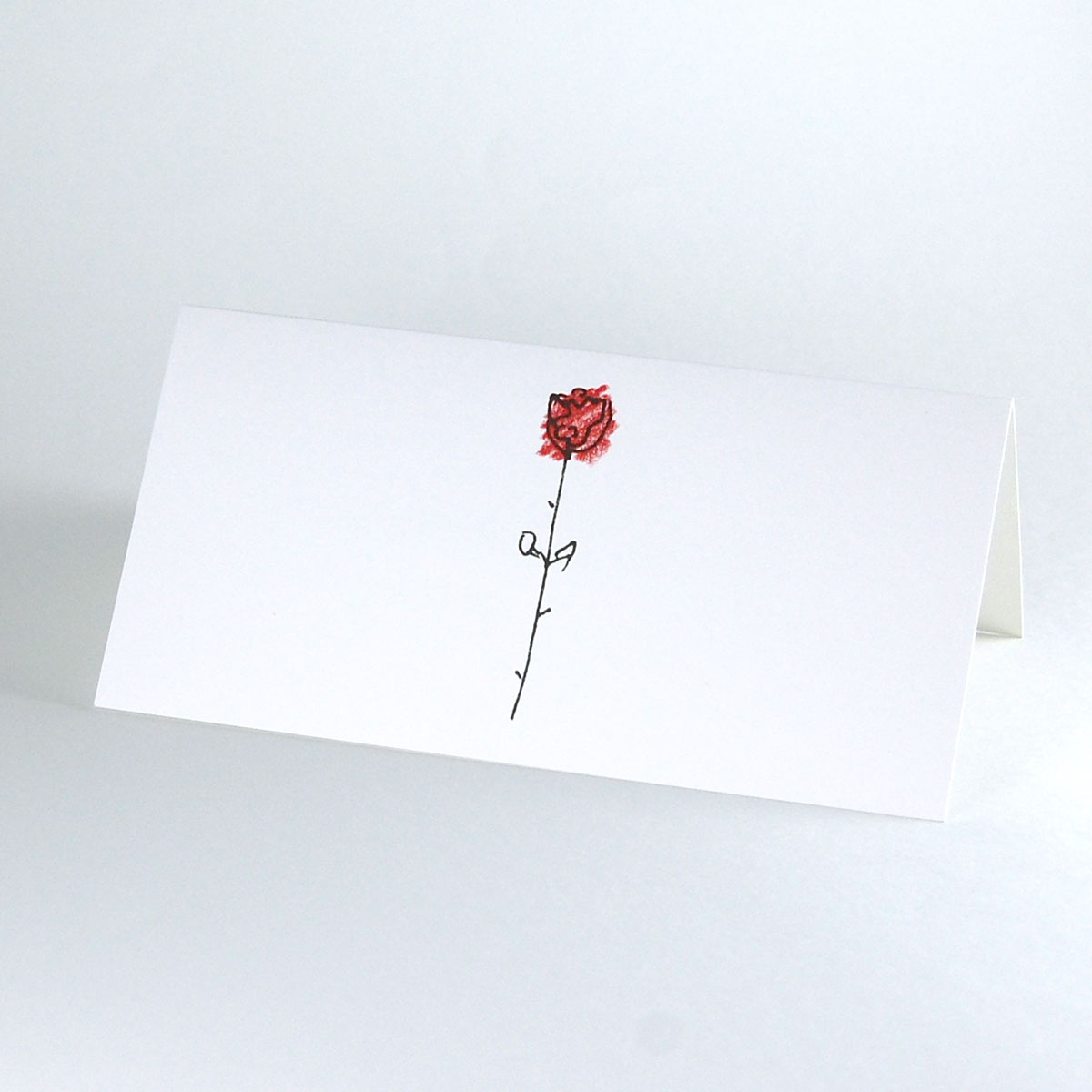 romantische Hochzeitseinladungen und Glückwunschkarten: eine rote Rose