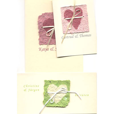 individuelle, handgefertigte Hochzeitskarten mit Namen