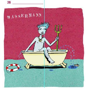 Wassermann, immerwährender Sternzeichenkalender