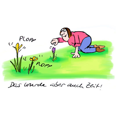 Das wurde aber auch Zeit, Frühling, Cartoon