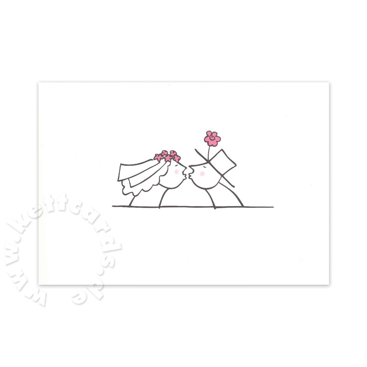 küssendes Brautpaar, romantische Save-the-Date-Postkarten für die Hochzeit