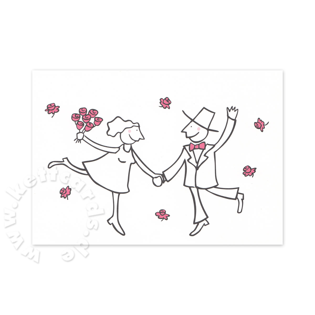tanzendes Brautpaar, romantische Save-the-Date-Postkarten für die Hochzeit
