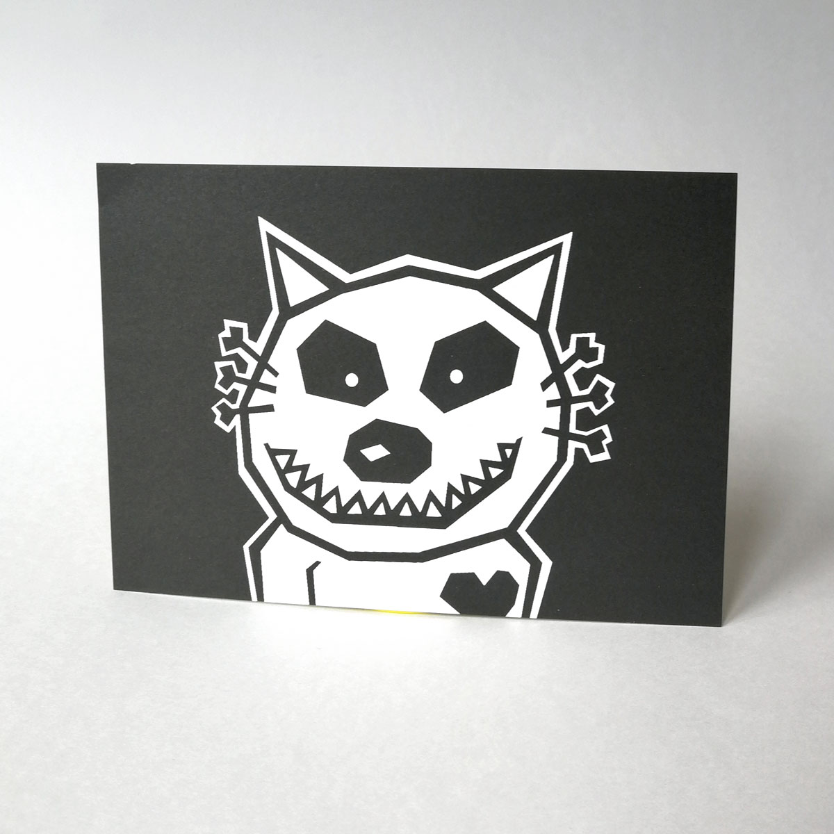 Belbonny (Katze). Recycling-Postkarten mit Monster