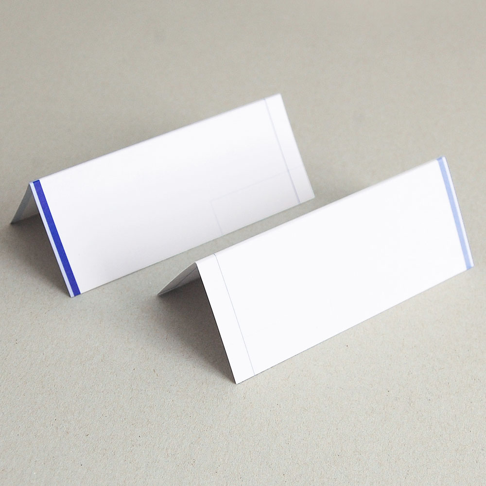 blauweiße Design-Tischkarten