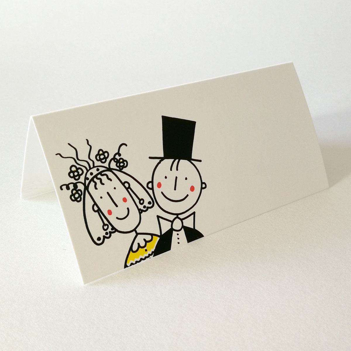 Brautpaar, Cartoon-Tischkarten für die Hochzeitsfeier
