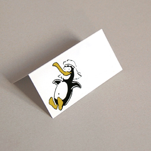 günstige Tischkarten für die Hochzeitsfeier: Pinguinbraut