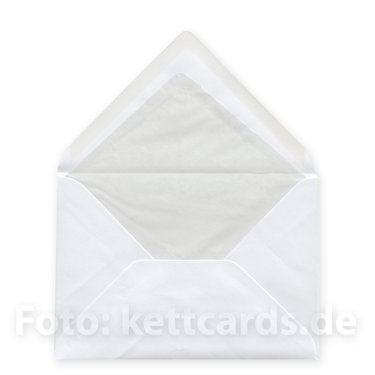 normale weiße C6 Kuverts mit hellgrauem Seidenfutter