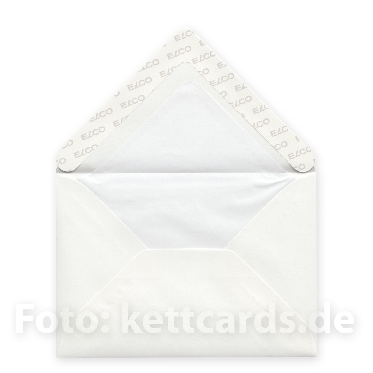 weiße C6 Kuverts mit hellgrauem Seidenfutter und Haftklebung