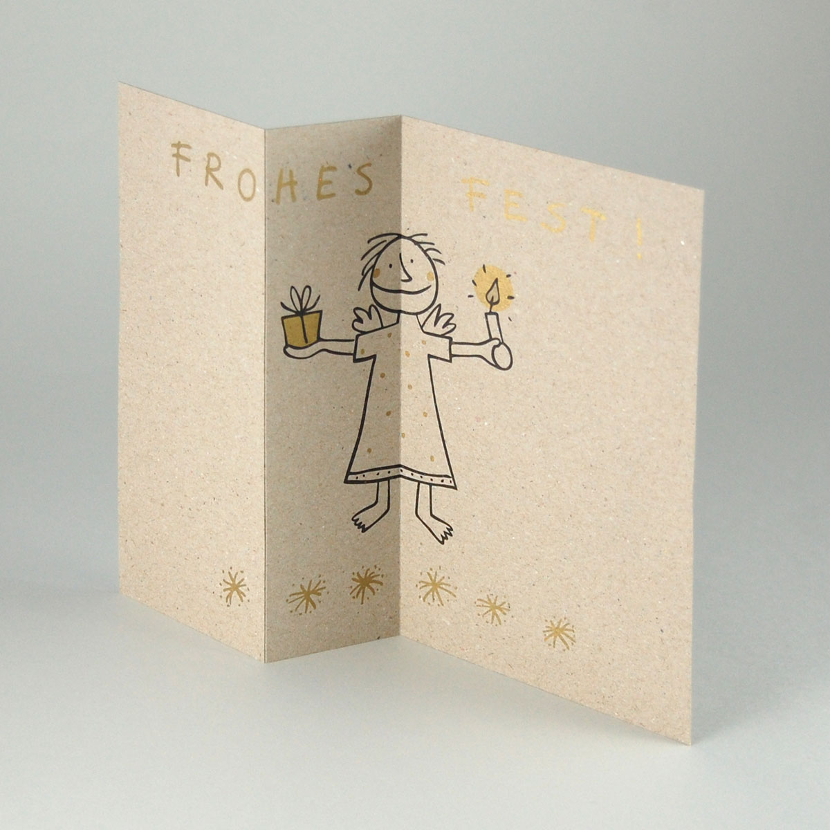 Frost! - Frohes Fest! - Weihnachtskarten mit interessanter Faltung