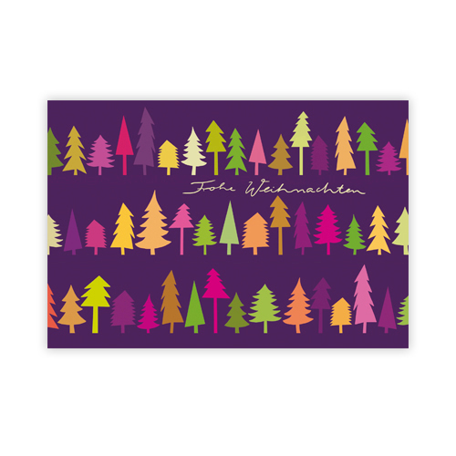 Baumreihen + Frohe Weihnachten, Designer-Weihnachtskarten