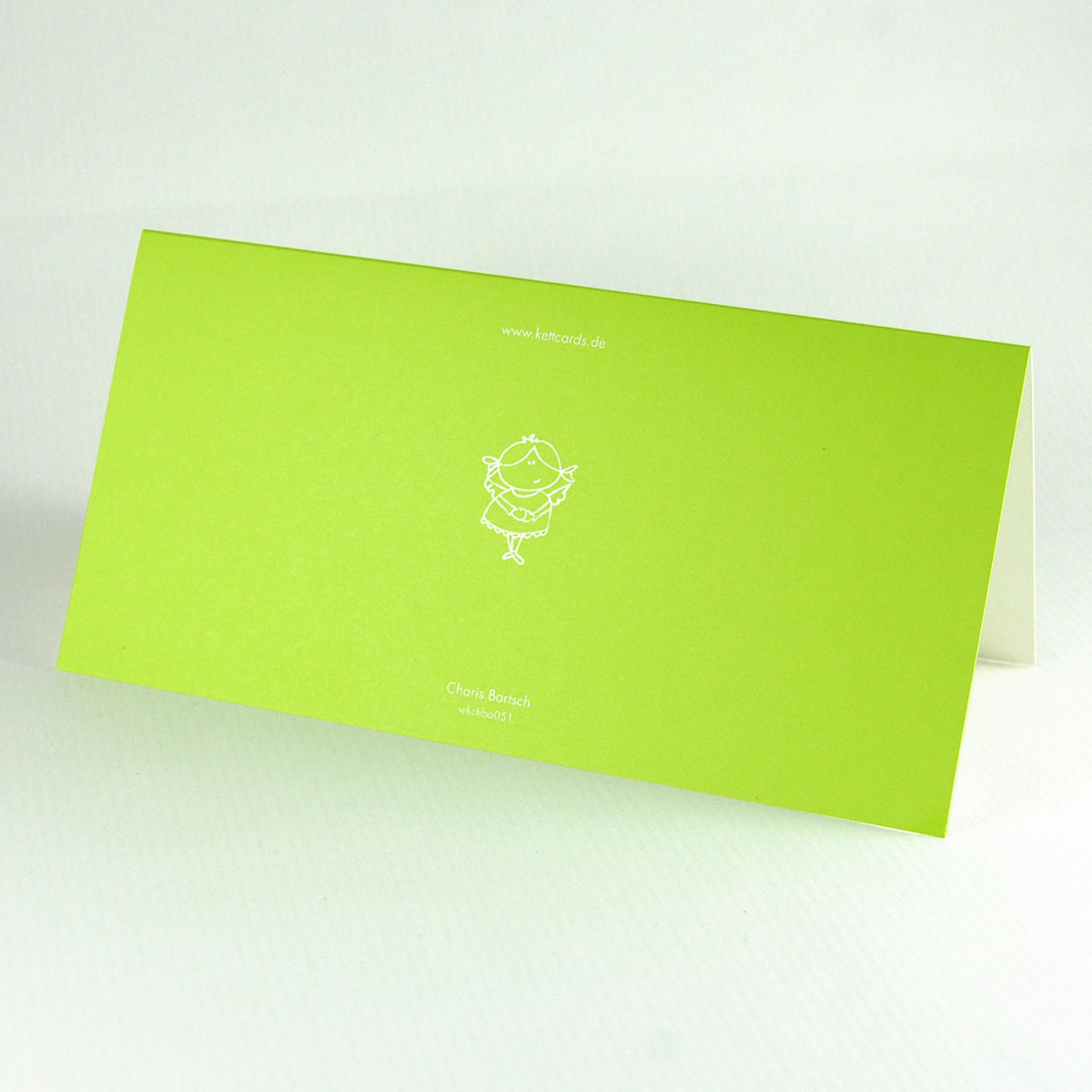 freche Engelchen - hellgrüne Weihnachtskarten auf Recycling-Karton