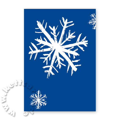blau-weiße Weihnachtskarten mit Schneeflocken