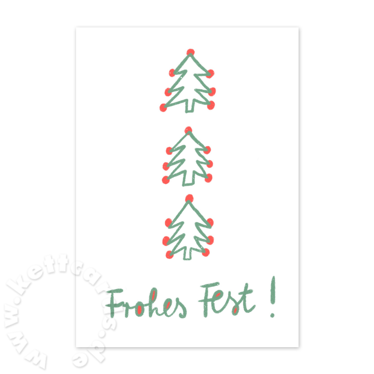 Frohes Fest! (3 Bäume), Weihnachtskarten