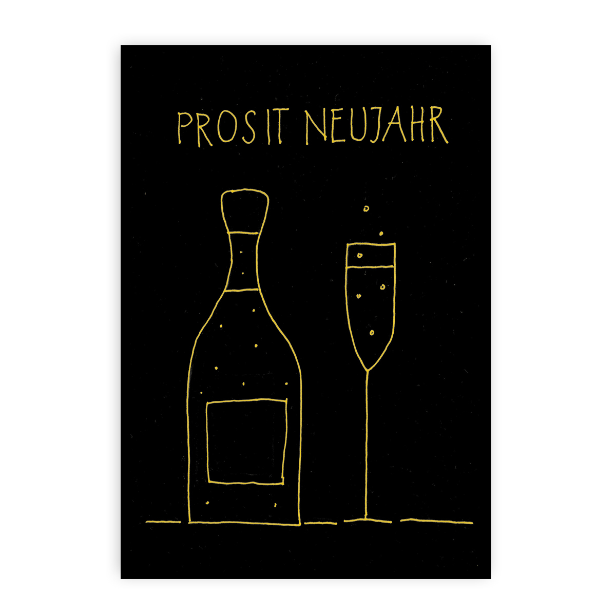 Prosit Neujahr, Neujahrskarten für Champagner