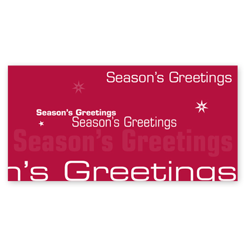 Season´s Greetings, rote Design-Weihnachtskarten für Firmen