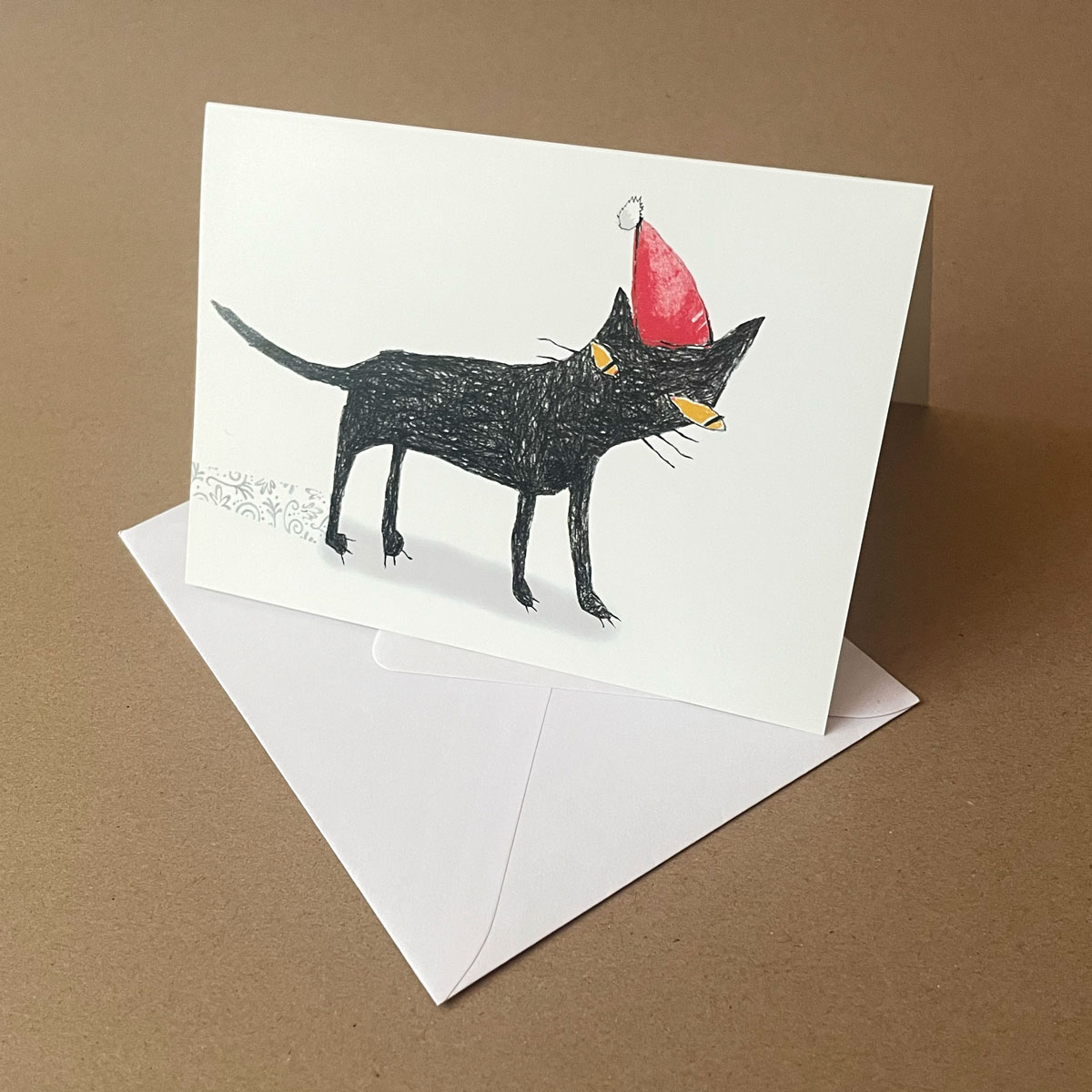 Weihnachtskarten mit wei&szlig;en gef&uuml;tterten Umschl&auml;gen