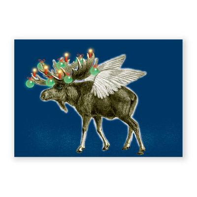 Weihnachtskarten: Leuchtender Elch