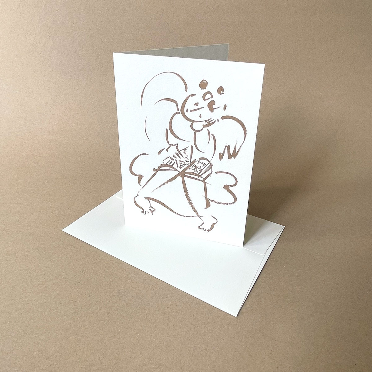 Engel mit Wunschzettel, Recycling-Weihnachtskarten mit Recyclingumschlägen