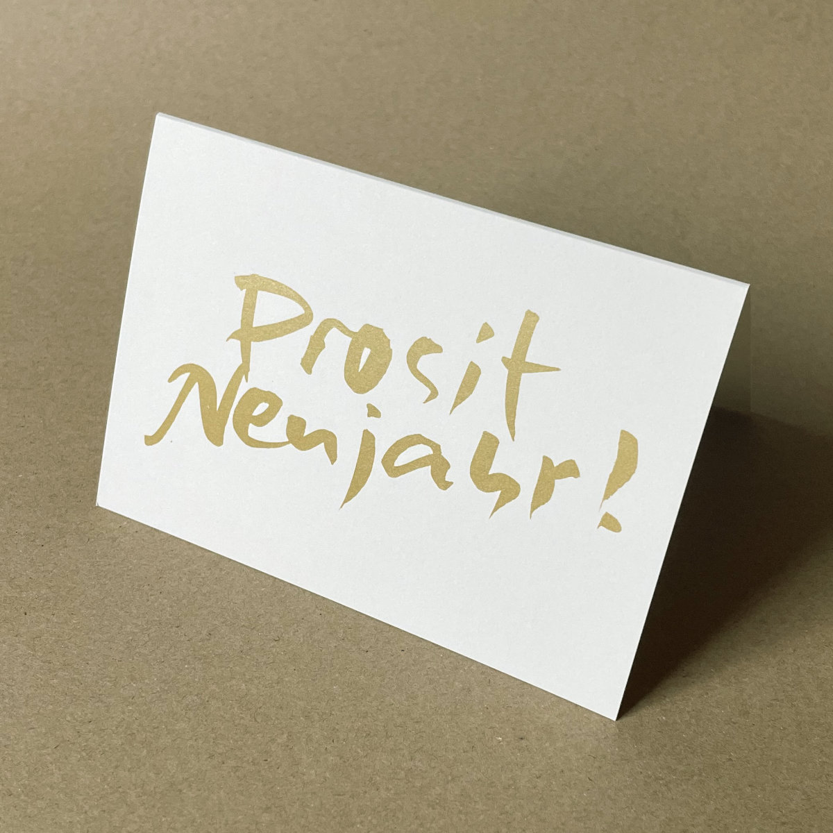 Prosit Neujahr! - Neujahrskarten mit schwungvoller, goldener Kalligrafie