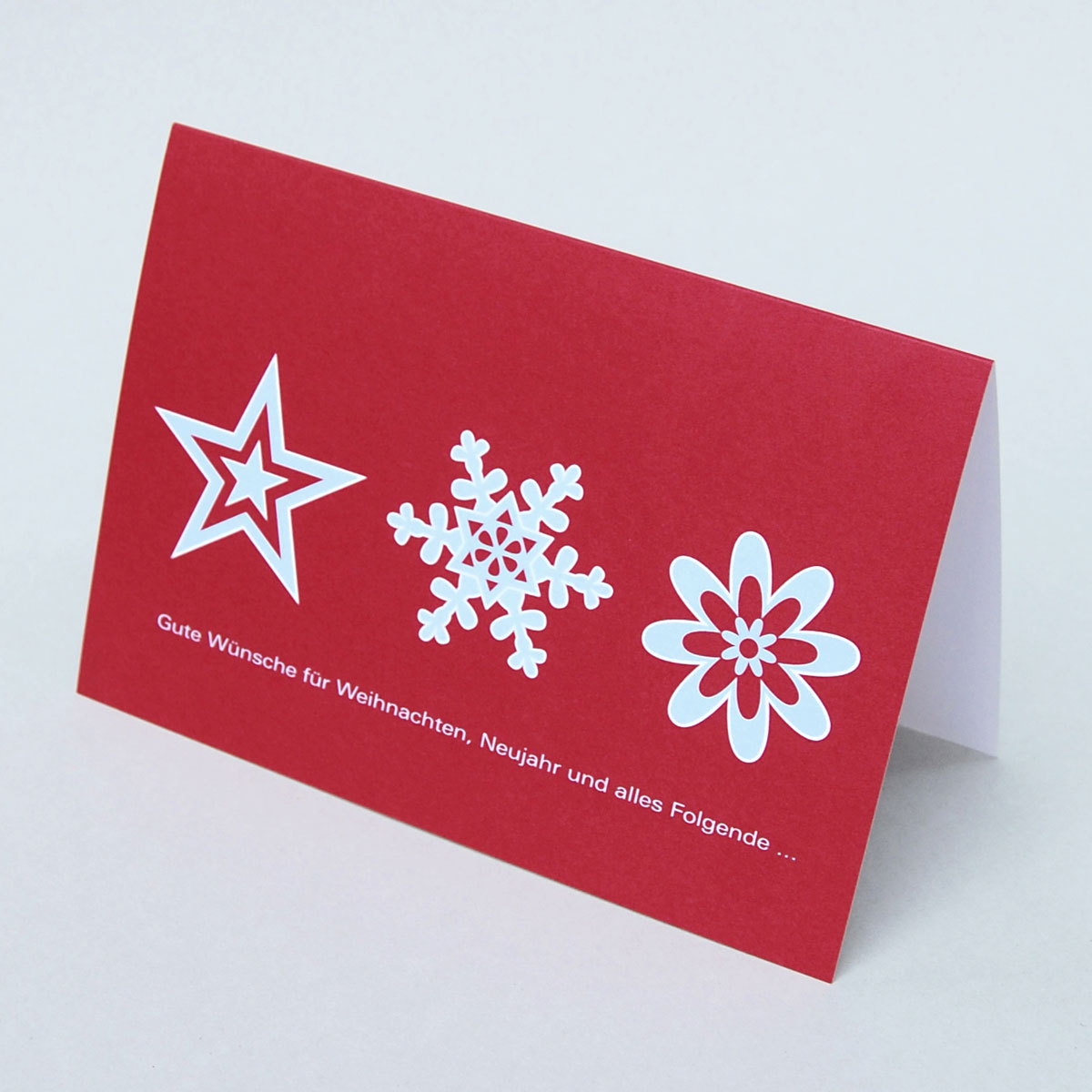 Gute Wünsche für Weihnachten, Neujahr und alles Folgende... rote Weihnachts- und Neujahrskarten
