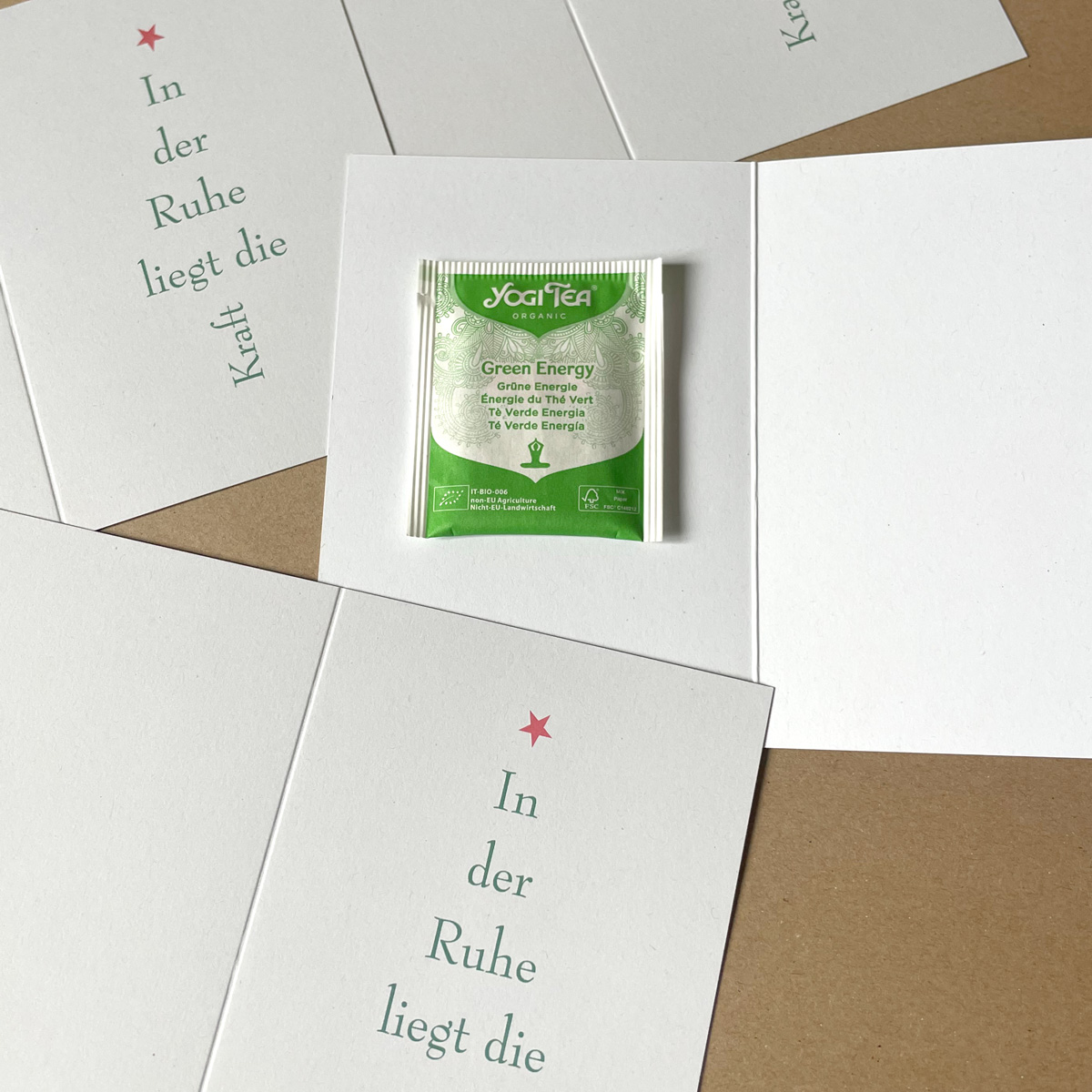 Weihnachtskarten mit Teebeutel