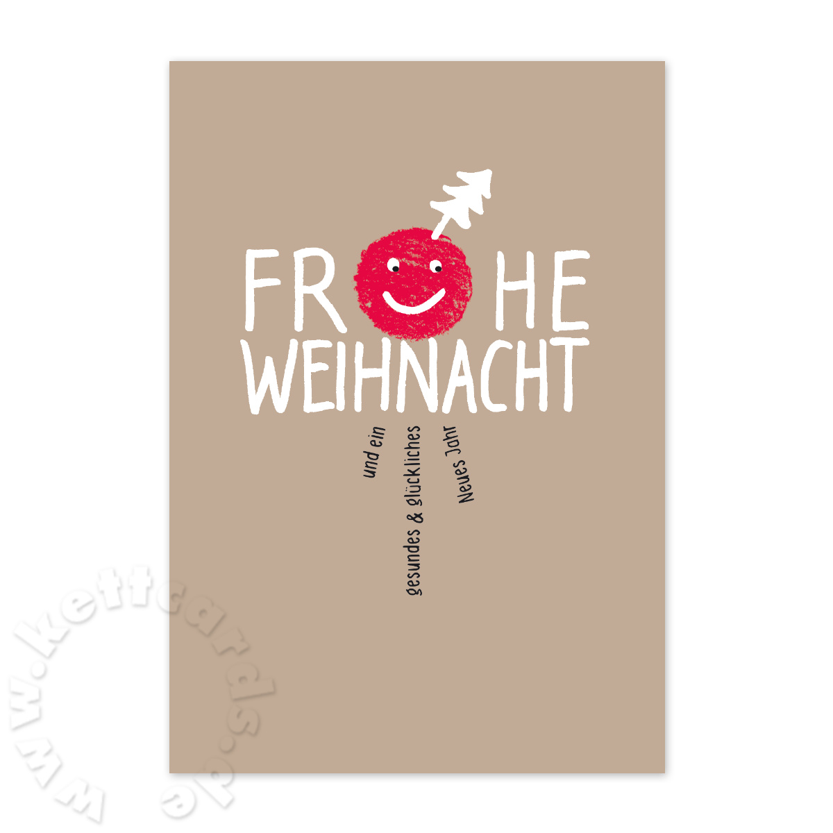 Frohe Weihnacht, witzige Weihnachtskarten mit Handlettering