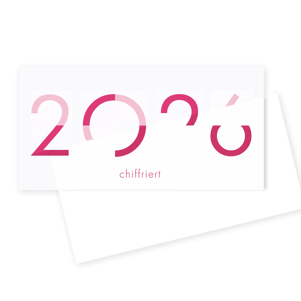 Neujahrskarten aus transparentem Papier mit Einlegekarte