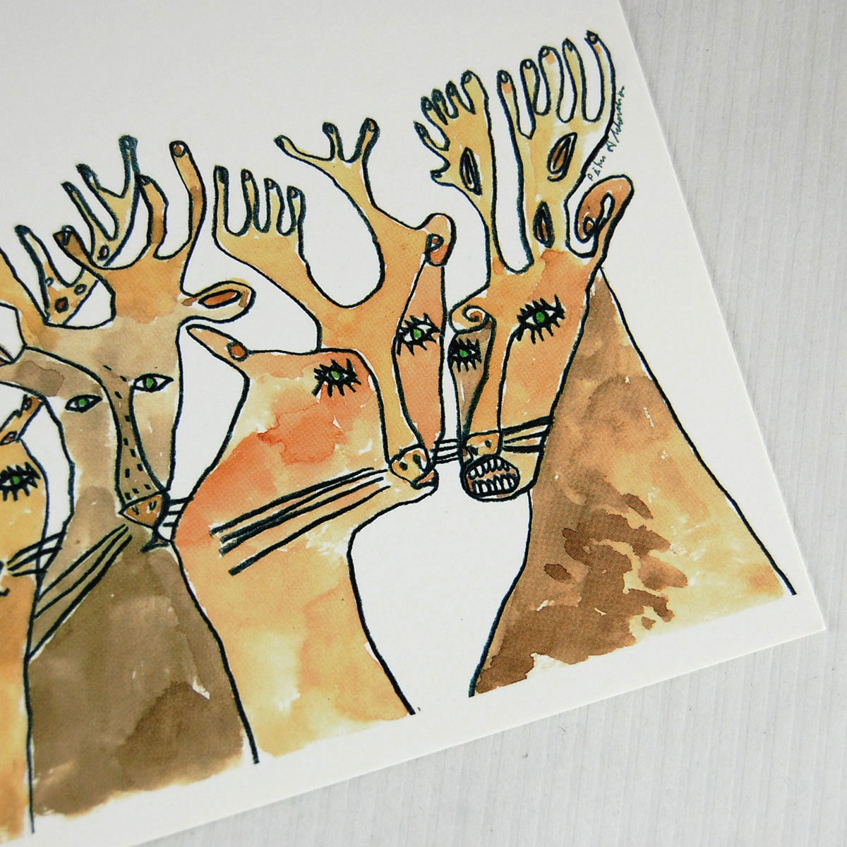 Künstler-Weihnachtskarten: Rudolf und seine Freunde