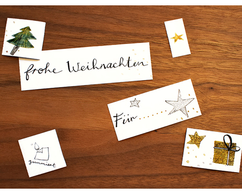 Etiketten für Weihnachtsgeschenke, Weihnachtskarten