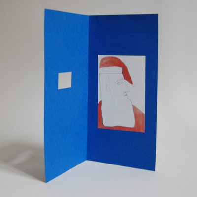 blaue Weihnachtskarten mit Stanzung