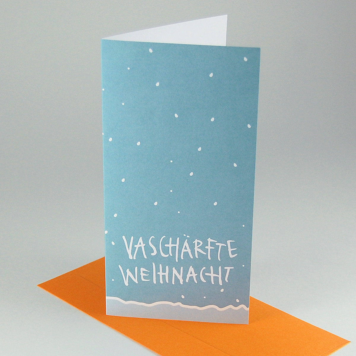Vaschärfte Weihnacht, witzige Weihnachtskarten mit orangen Umschlägen
