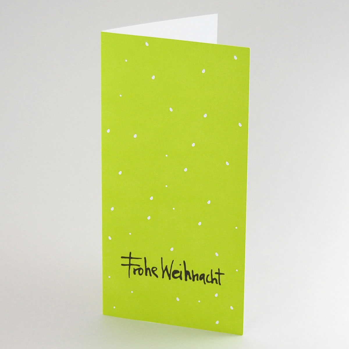 Frohe Weihnacht, fast neongrüne Recycling-Weihnachtskarten mit Text