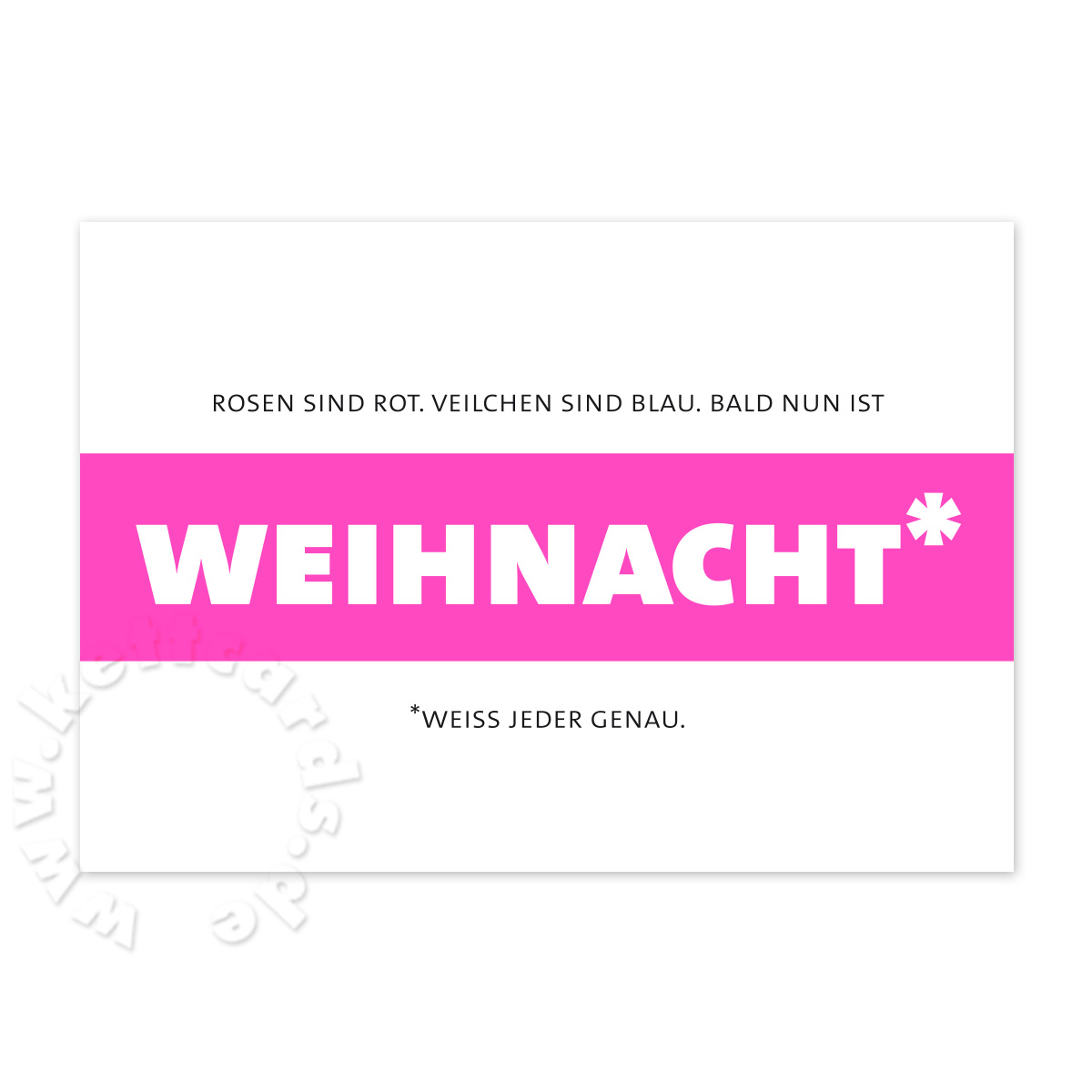 Rosen sind rot - pinke Design-Weihnachtskarten für Unternehmen