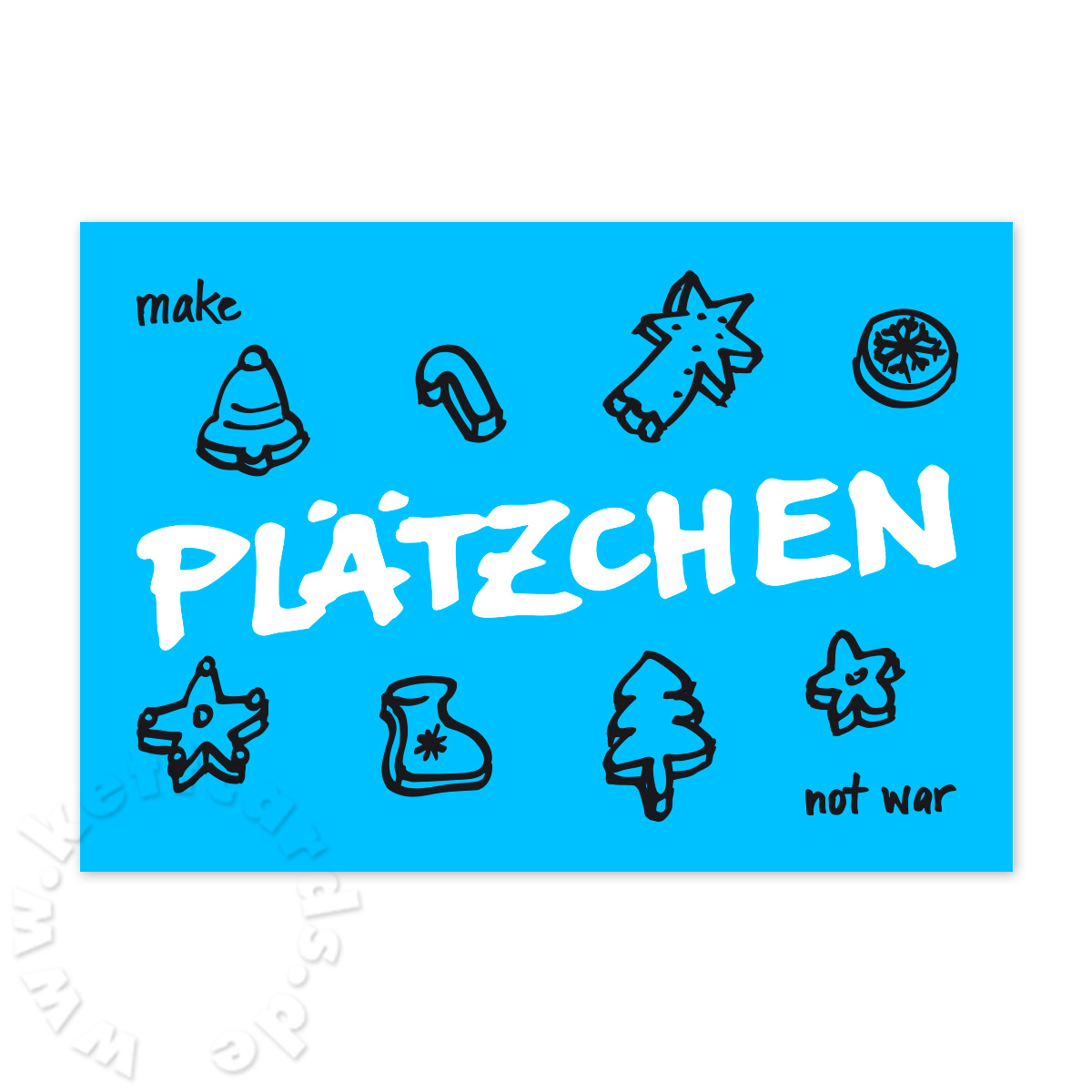 make Plätzchen not war - Weihnachtskarten mit Neonfarben